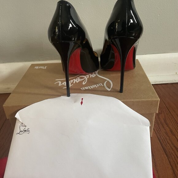 Christian Louboutin Pigalle Follies 100 Black Patent Pumps - Picture 5 of 10
